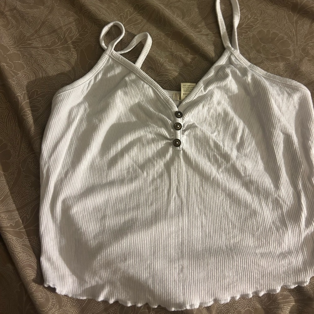 Bozzolo White Smocked Crop Camisole Top